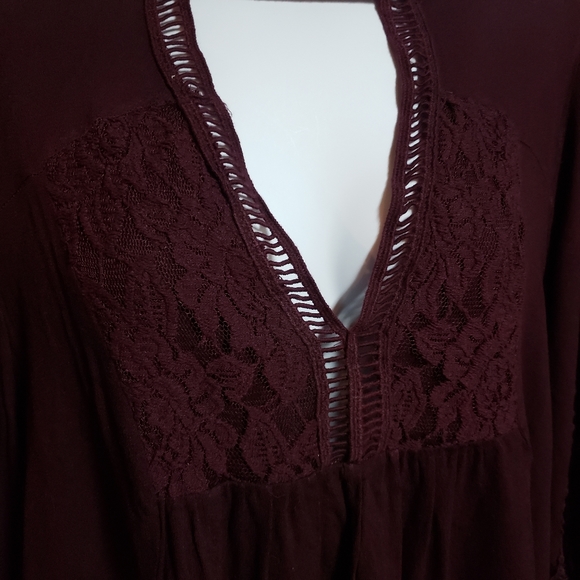 Clover and Scout Maroon Boho Top - Picture 4 of 7